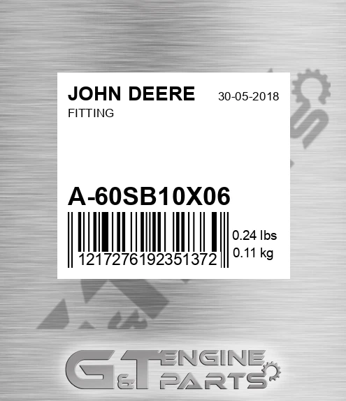 A-60SB10X06 Fitting for JOHN DEERE