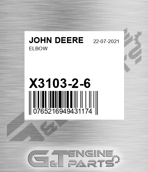 X3103-2-6 Elbow for JOHN DEERE