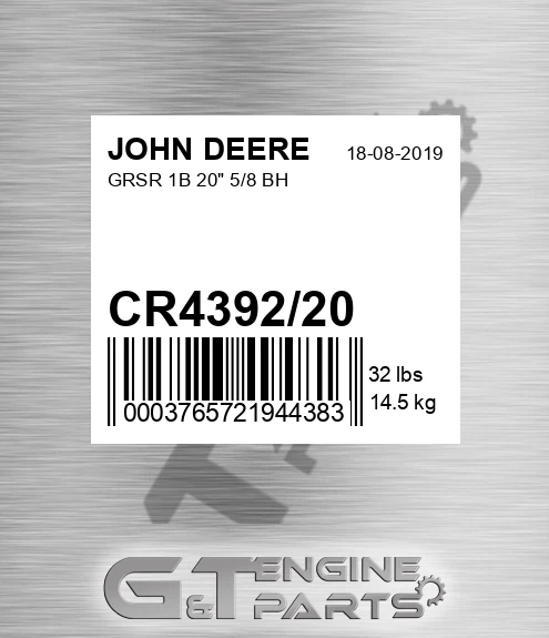 CR4392/20 Grsr 1b 20" 5/8 Bh for JOHN DEERE