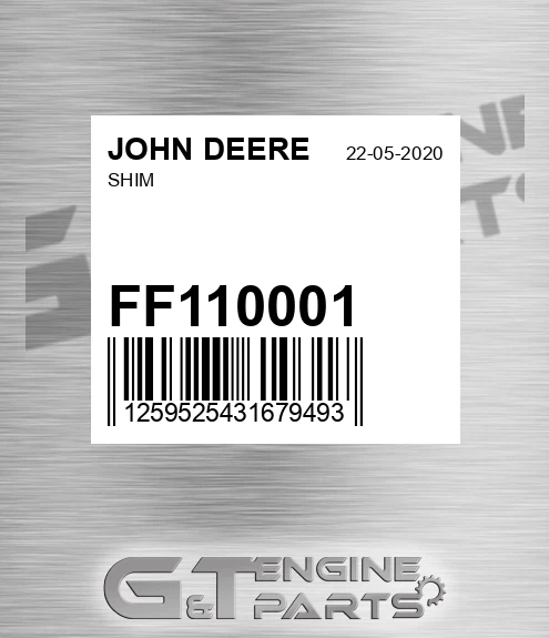 FF110001 JOHN DEERE Shim