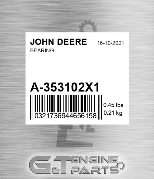 A-353102X1 Bearing for JOHN DEERE