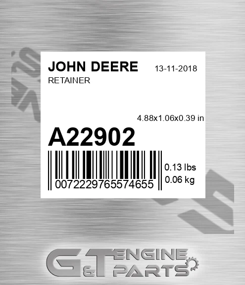 A22902 Retainer for JOHN DEERE