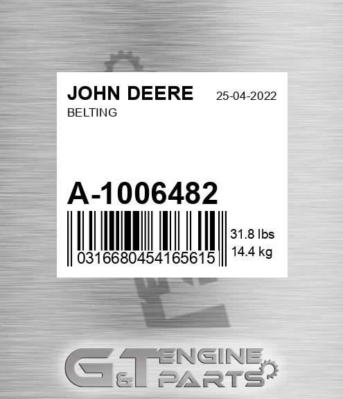 A-1006482 Belting for JOHN DEERE