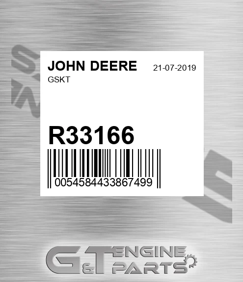 R33166 Gskt for JOHN DEERE