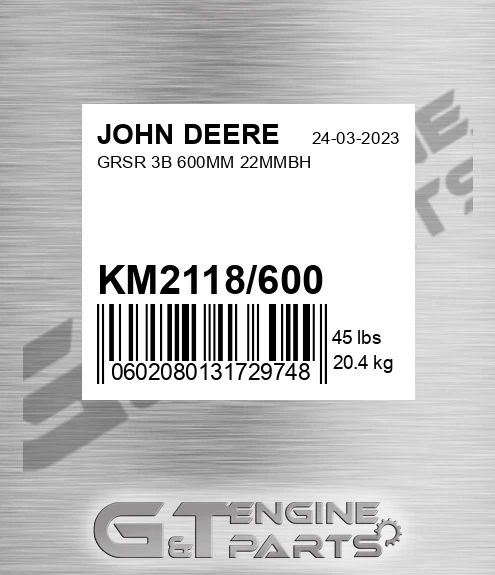 KM2118/600 Grsr 3b 600mm 22mmbh