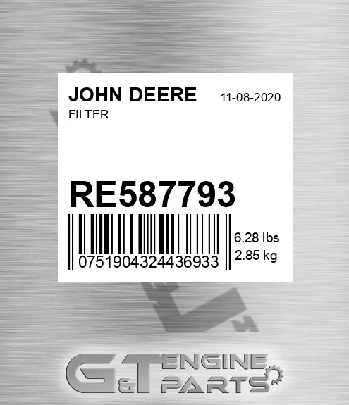 RE587793 Filter for JOHN DEERE
