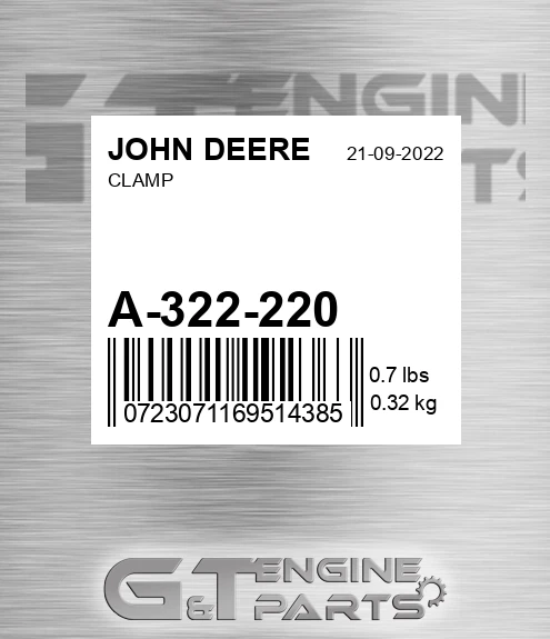 A-322-220 Clamp for JOHN DEERE