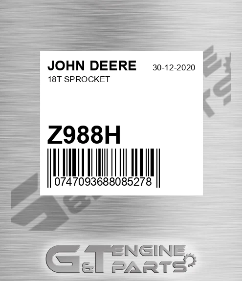 Z988H 18t Sprocket for JOHN DEERE