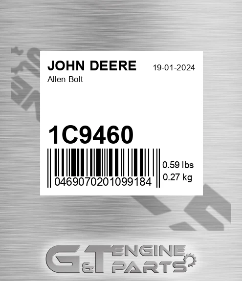1C9460 Allen Bolt for JOHN DEERE