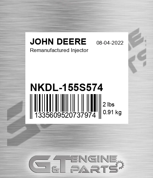 NKDL-155S574 Remanufactured Injector for JOHN DEERE