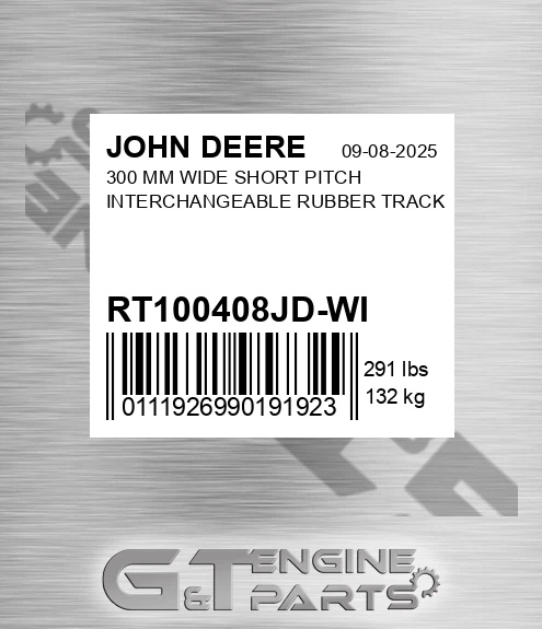RT100408JD-WI 300 Mm Wide Short Pitch Interchangeable Rubber Track