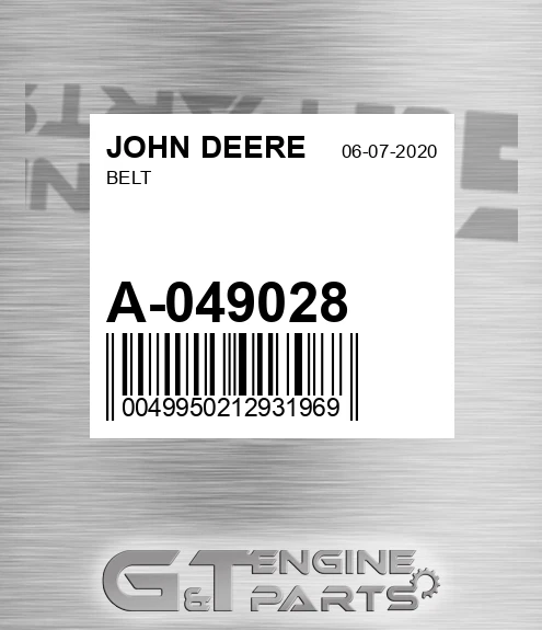 A-049028 Belt for JOHN DEERE
