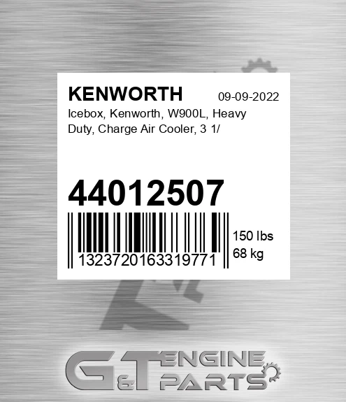 44012507 Icebox, , W900l, Heavy Duty, Charge Air Cooler, 3 1/