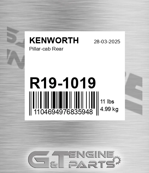 R19-1019 Pillar-cab Rear for KENWORTH