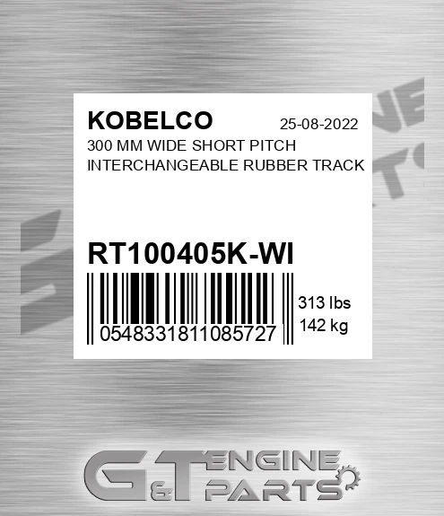 RT100405K-WI 300 Mm Wide Short Pitch Interchangeable Rubber Track
