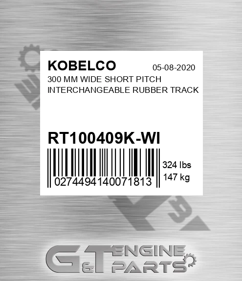 RT100409K-WI 300 Mm Wide Short Pitch Interchangeable Rubber Track