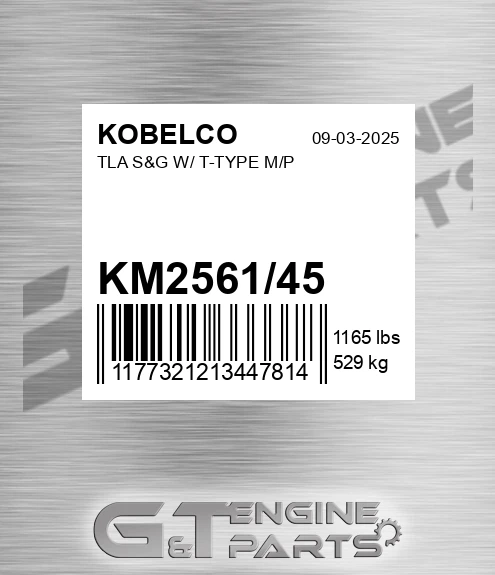 KM2561/45 Tla S&g W/ T-type M/p
