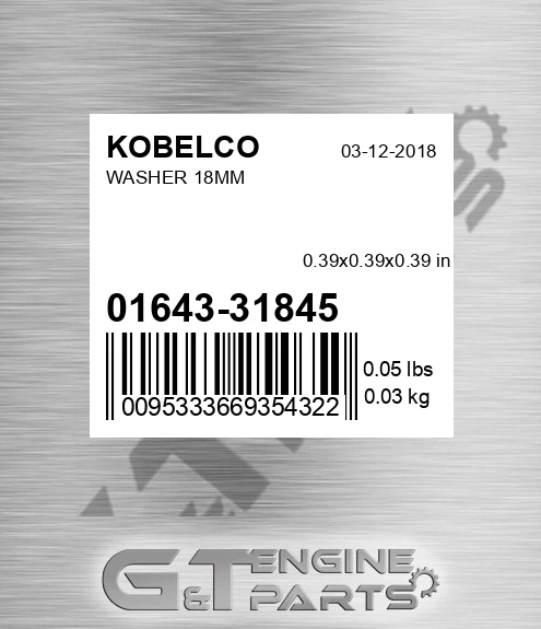 01643-31845 Washer 18mm