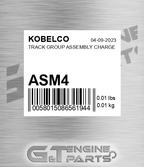 ASM4 KOBELCO Track Group Assembly Charge