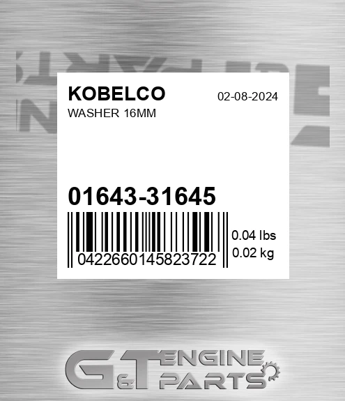 01643-31645 Washer 16mm