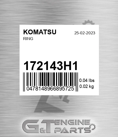 172143H1 Ring for KOMATSU