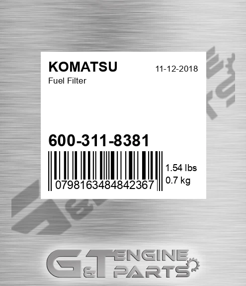 600-311-8381 Fuel Filter