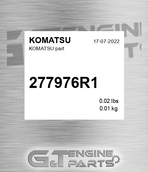 277976R1 Part for KOMATSU