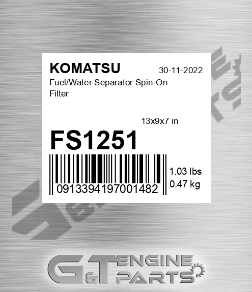 FS1251 Fuel/water Separator Spin-on Filter