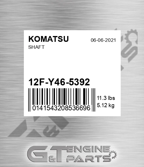12F-Y46-5392 Shaft for KOMATSU