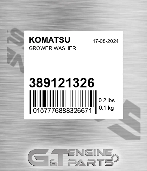 389-121326 Grower Washer for KOMATSU