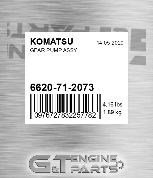 6620-71-2073 Gear Pump Assy for KOMATSU