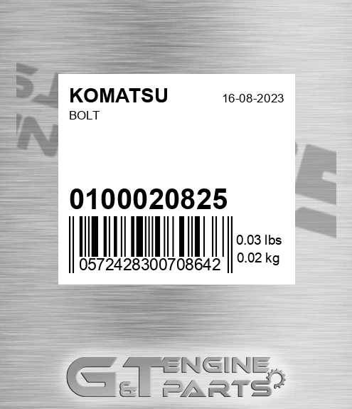 01000-20825 Bolt for KOMATSU