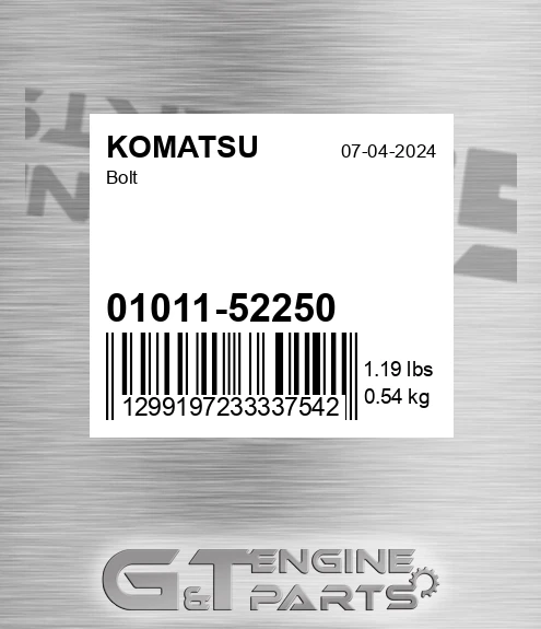 01011-52250 Bolt for KOMATSU