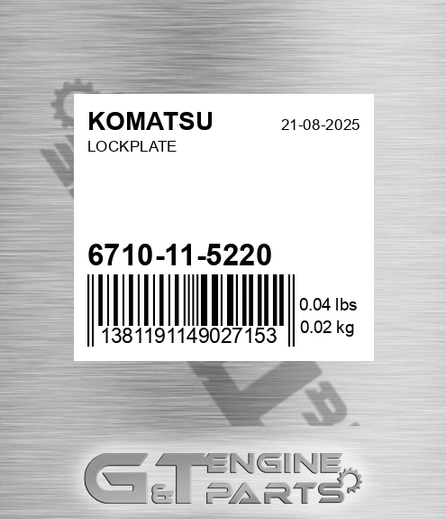6710-11-5220 Lockplate