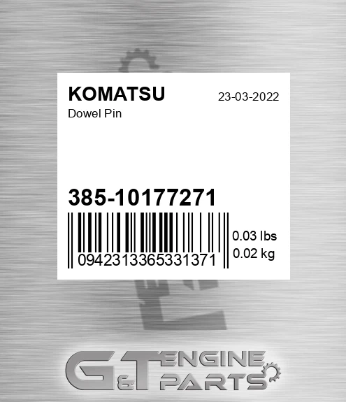 385-10177271 Pin for KOMATSU