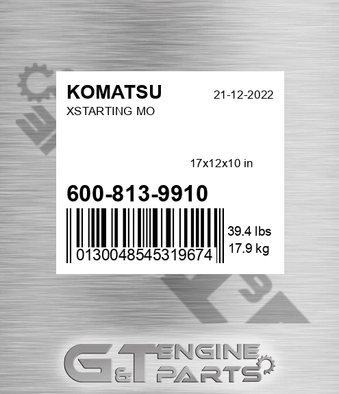600-813-9910 Xstarting Mo for KOMATSU