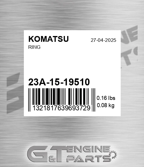 23A-15-19510 Ring for KOMATSU