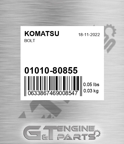 01010-80855 Bolt for KOMATSU