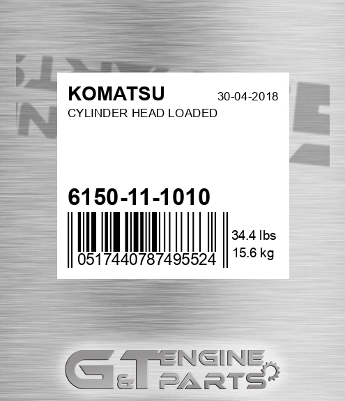 6150-11-1010 Cylinder Head Loaded for KOMATSU