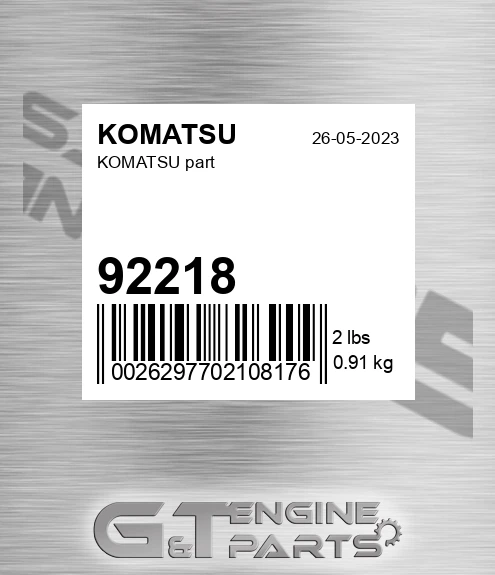 92218 Part for KOMATSU