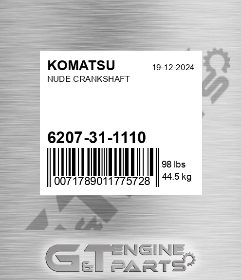 6207-31-1110 Nude Crankshaft for KOMATSU