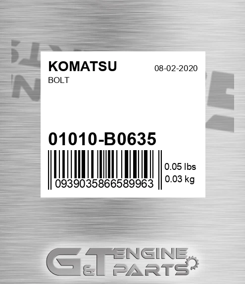 01010-B0635 Bolt for KOMATSU