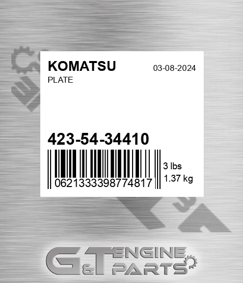 423-54-34410 Plate for KOMATSU