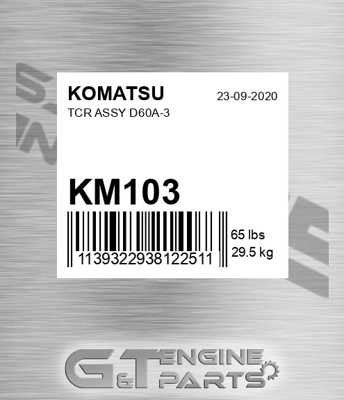 KM103 Tcr Assy D60a-3 for KOMATSU