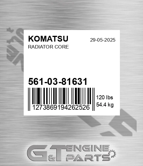 561-03-81631 Radiator Core for KOMATSU
