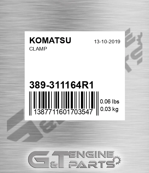 389-311164R1 Clamp for KOMATSU