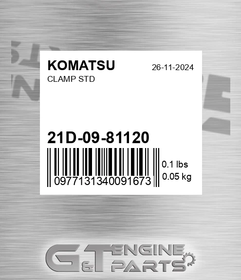 21D-09-81120 Clamp Std for KOMATSU