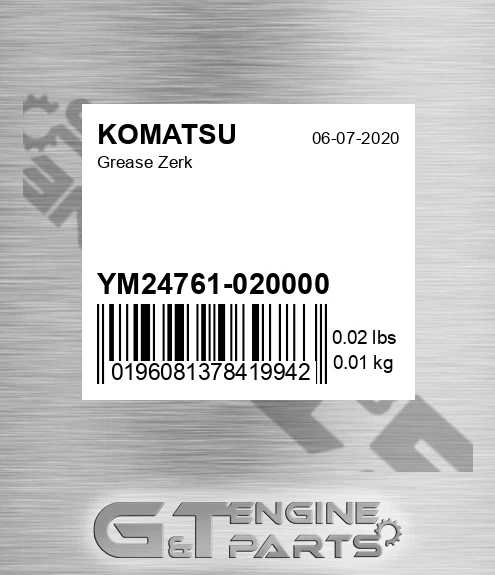 YM24761-020000 Grease Zerk
