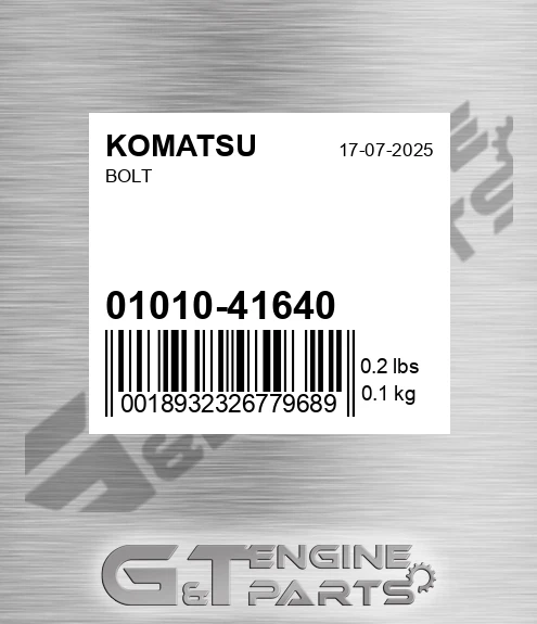 01010-41640 Bolt for KOMATSU