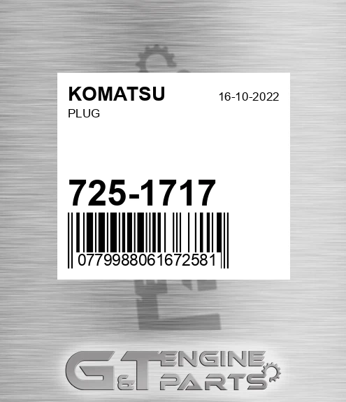 725-1717 Plug for KOMATSU